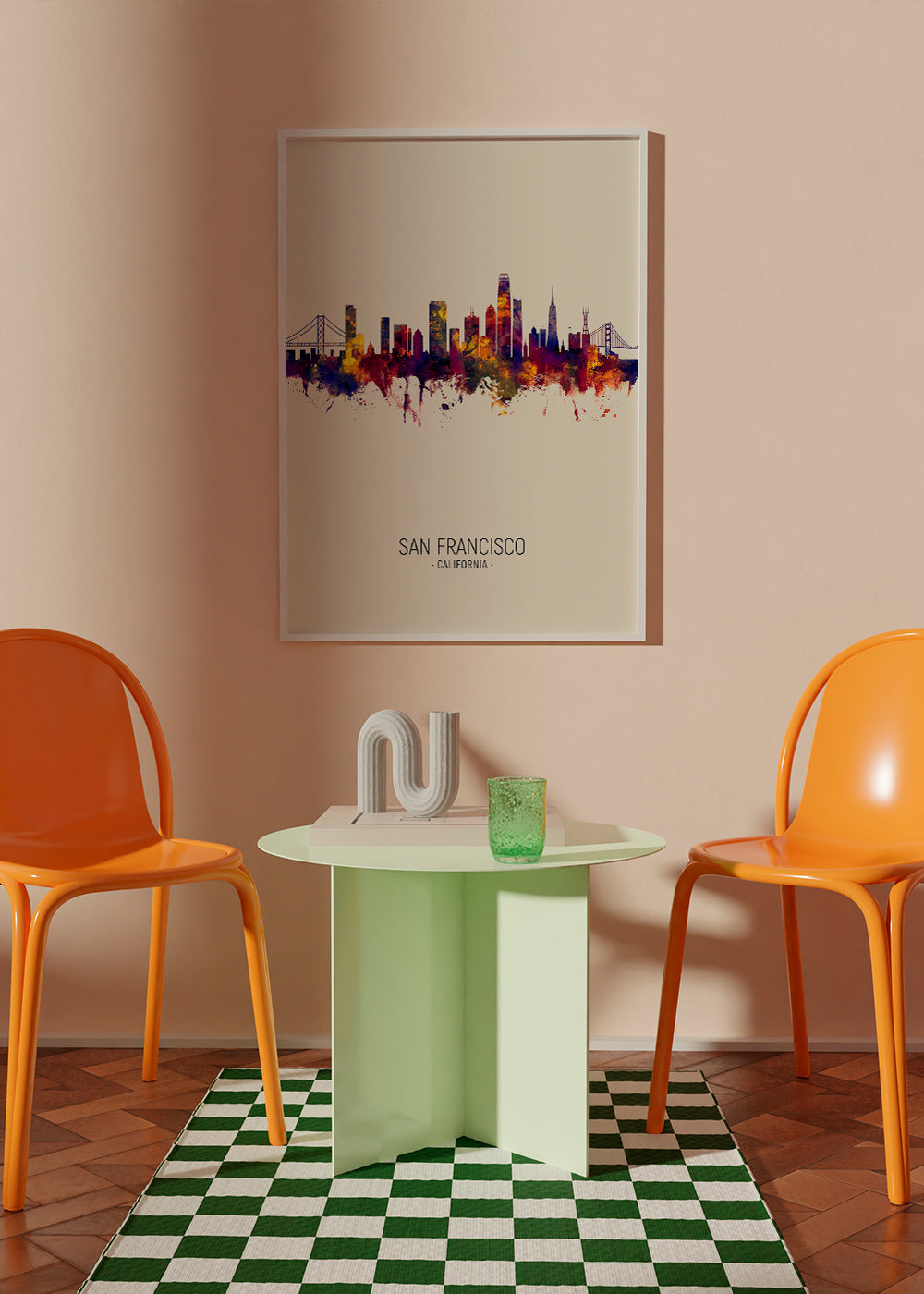 Plakat miasta San Francisco akwarela