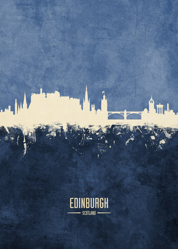 Sztuka do kuchni: Panorama Edinburgh w niebieskim