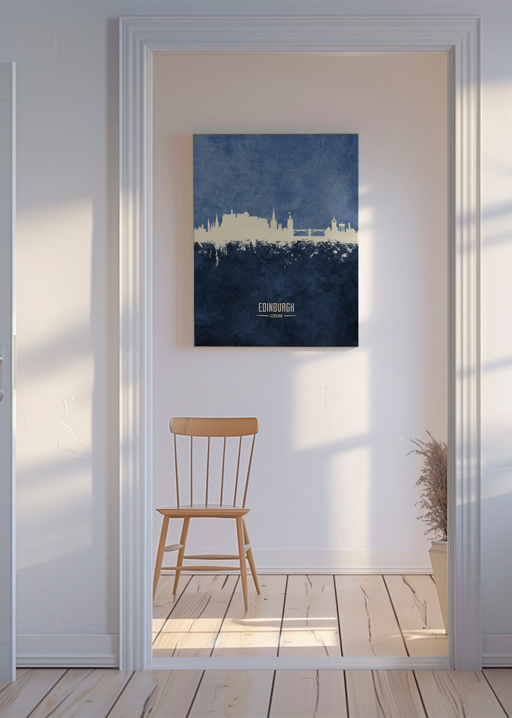 Sztuka do kuchni: Panorama Edinburgh w niebieskim