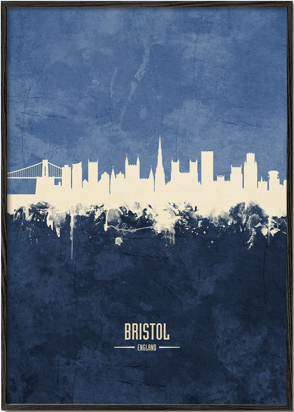 Sztuka do kuchni Bristol: niebieska panorama miasta