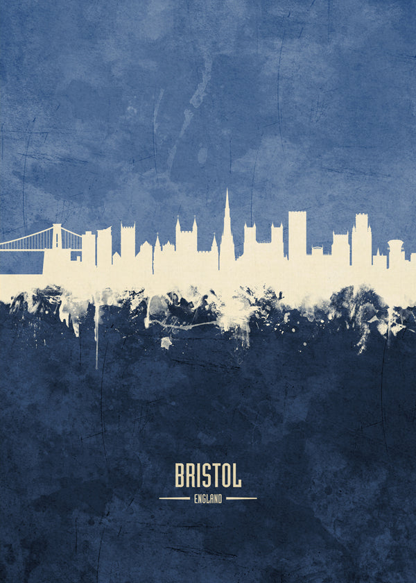 Sztuka do kuchni Bristol: niebieska panorama miasta