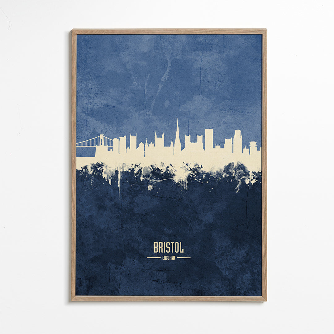 Sztuka do kuchni Bristol: niebieska panorama miasta