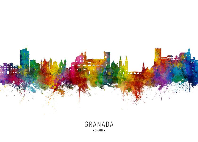 Sztuka do kuchni Granada kolorowy skyline
