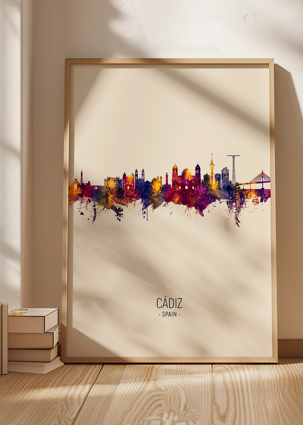 Sztuka do miasta Cádiz skyline akwarela