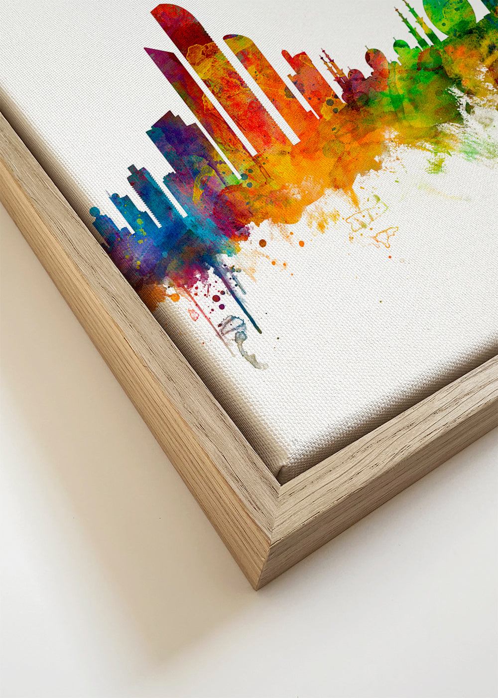 Plakat miasta Abu Dhabi skyline akwarela