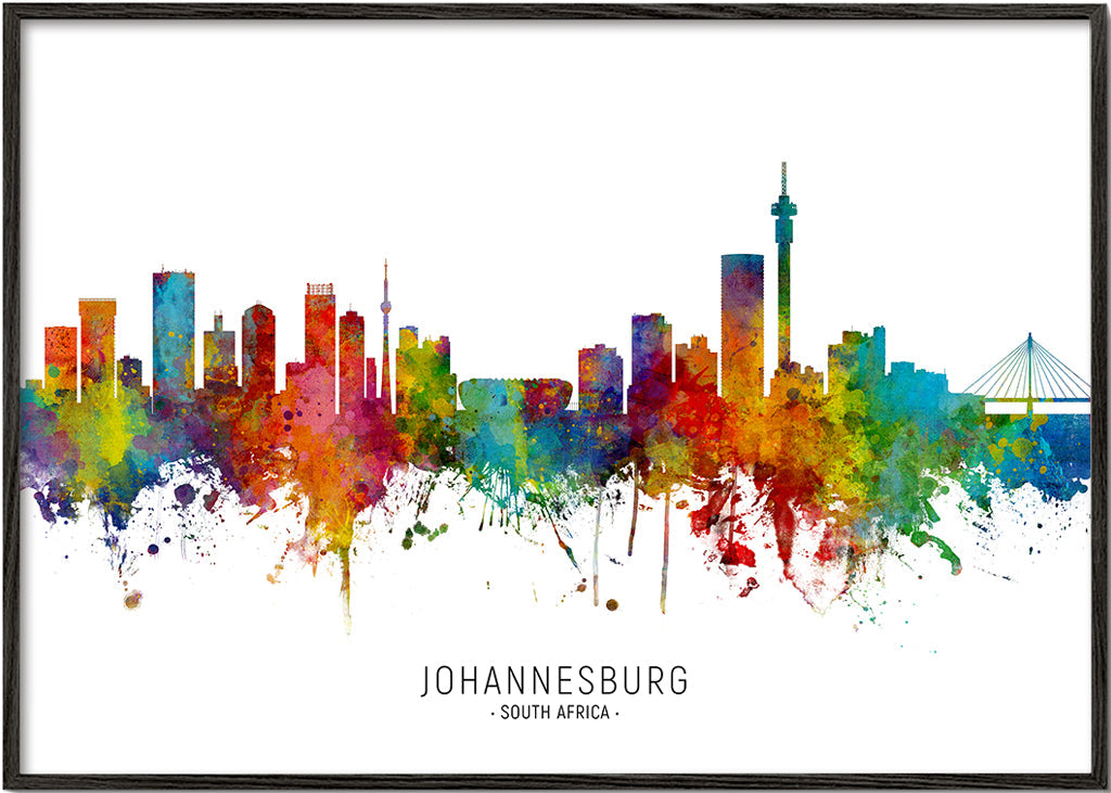 Sztuka do miasta Johannesburg skyline akwarela