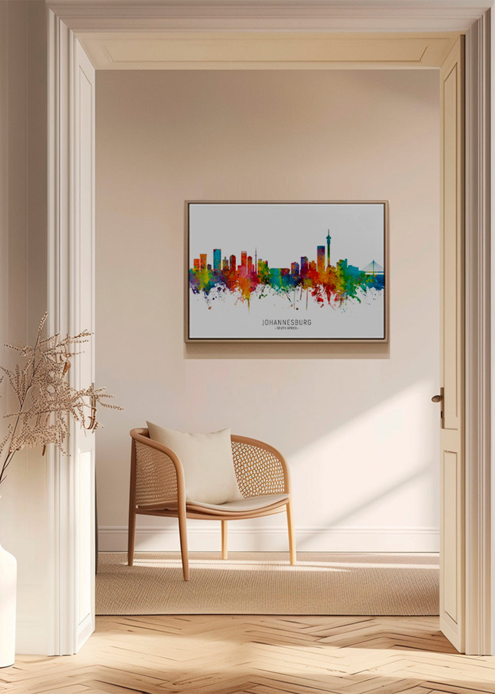 Sztuka do miasta Johannesburg skyline akwarela