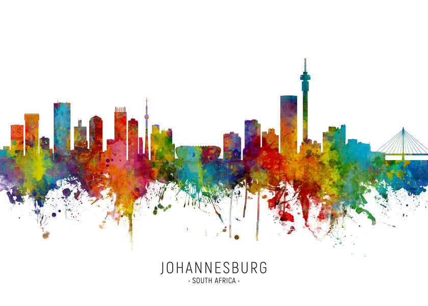 Sztuka do miasta Johannesburg skyline akwarela