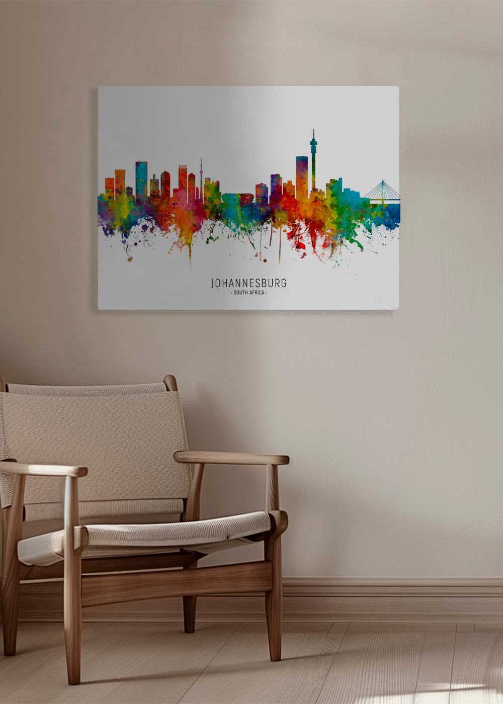 Sztuka do miasta Johannesburg skyline akwarela