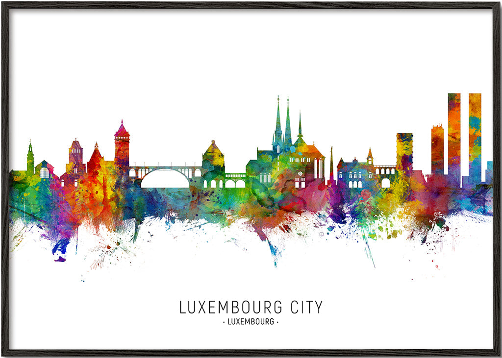 Sztuka miasta Panorama Luksemburga akwarela