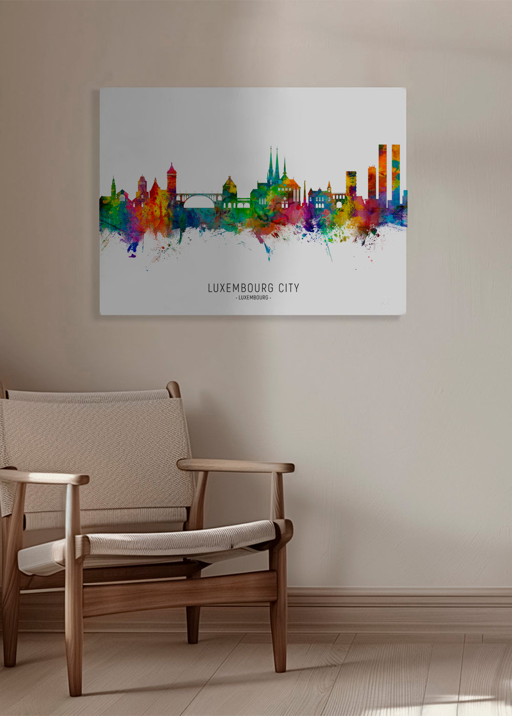Sztuka miasta Panorama Luksemburga akwarela