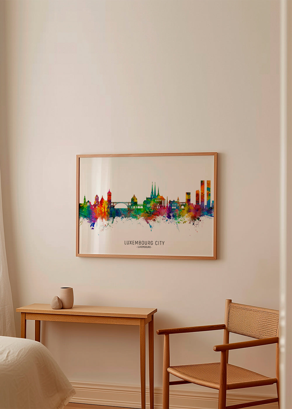 Sztuka miasta Panorama Luksemburga akwarela