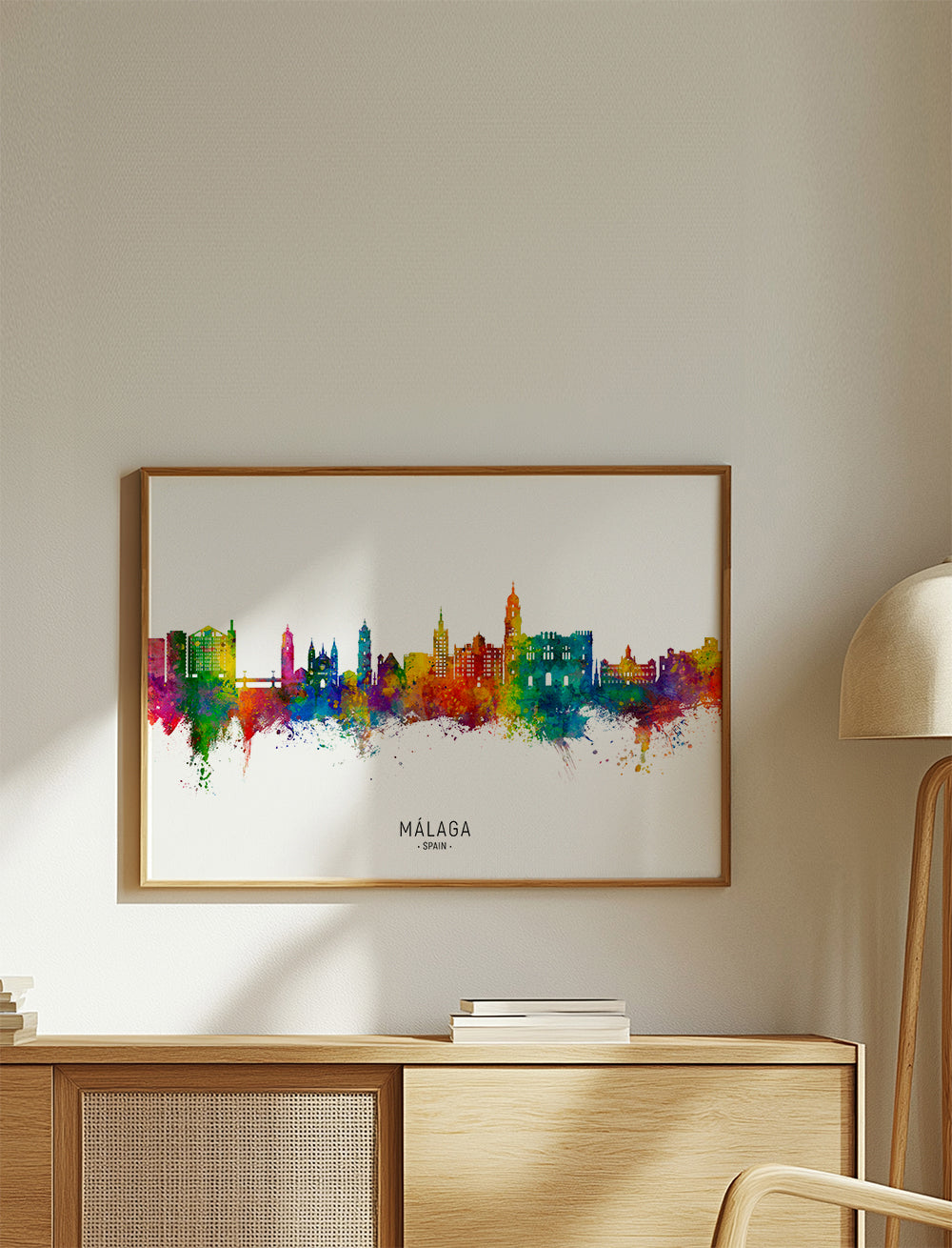 Plakat miasta Málaga akwarelowa panorama