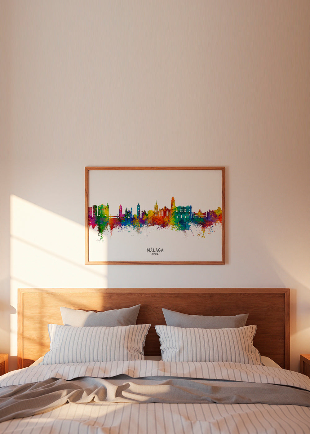Plakat miasta Málaga akwarelowa panorama