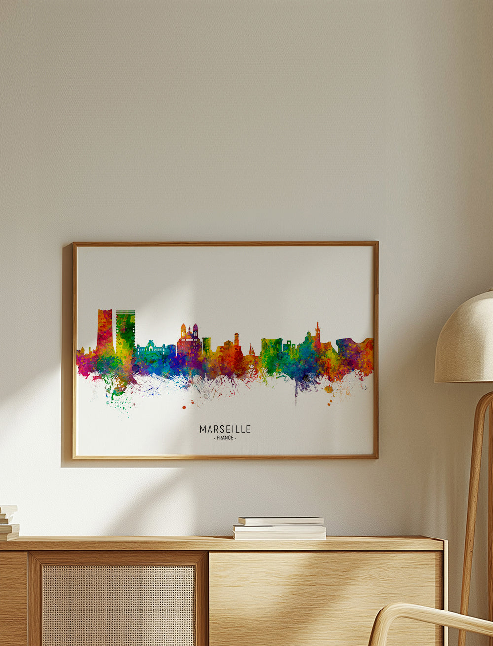 Plakat miasta Marsylia akwarela multikolor