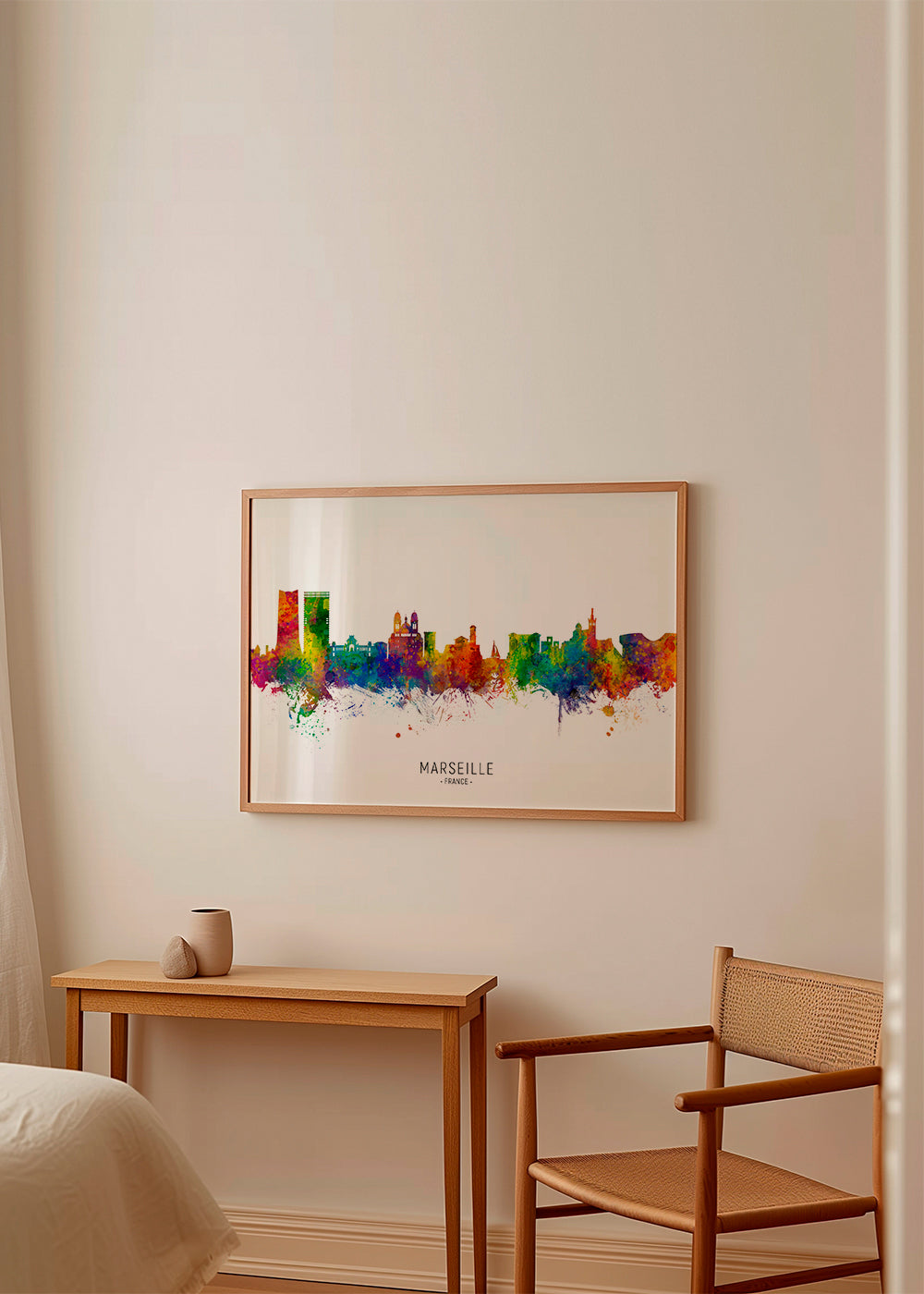 Plakat miasta Marsylia akwarela multikolor
