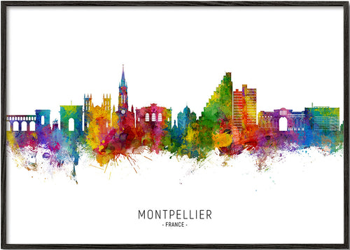 Montpellier akwarela sylwetka miasta