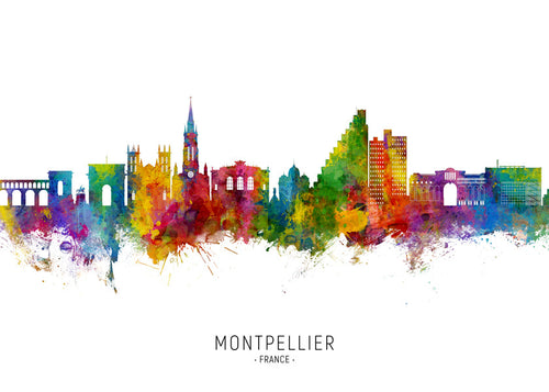 Montpellier akwarela sylwetka miasta