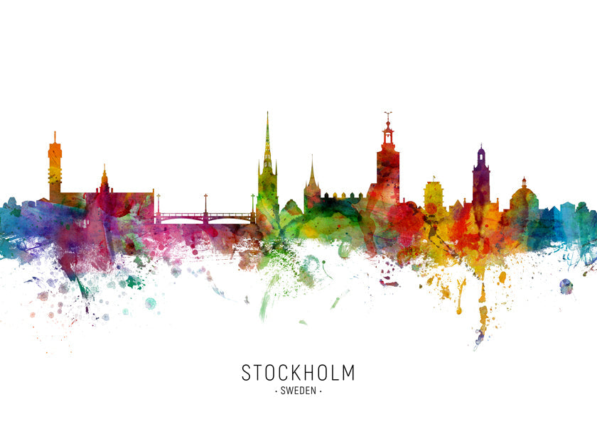 Sztuka miasta: panorama Sztokholmu w akwareli