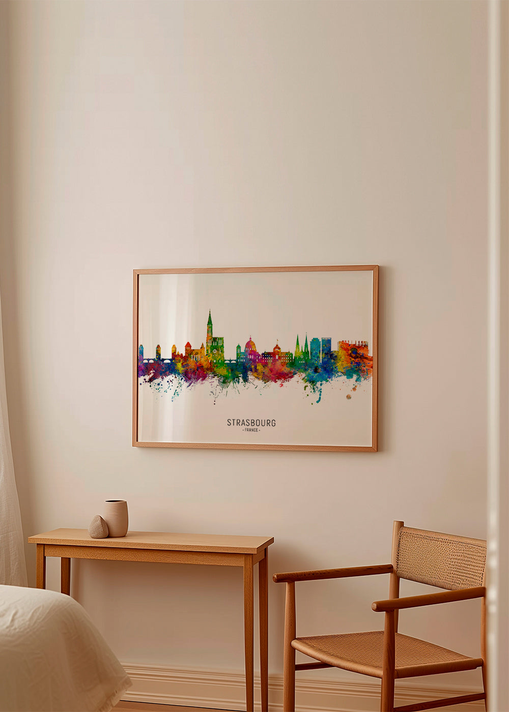 Plakat miasta Strasbourg kolorowy skyline