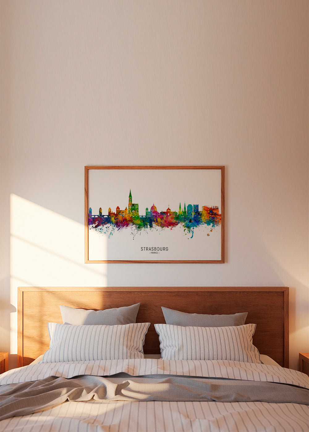 Plakat miasta Strasbourg kolorowy skyline