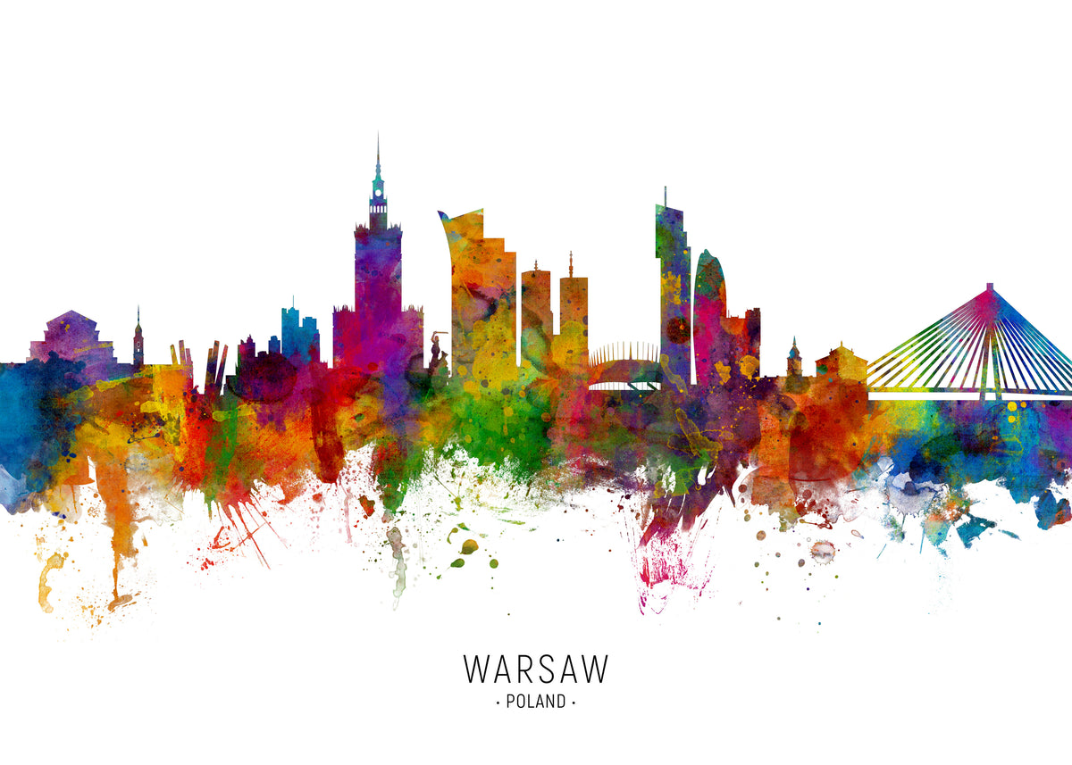Warsaw Skyline multicolor - Unframed art print
