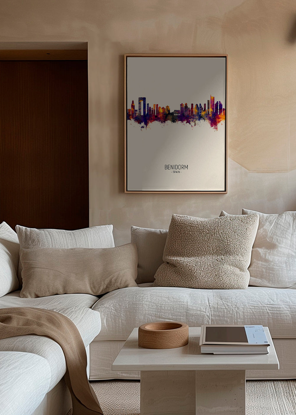 Plakat podróżniczy Benidorm skyline kolorowy