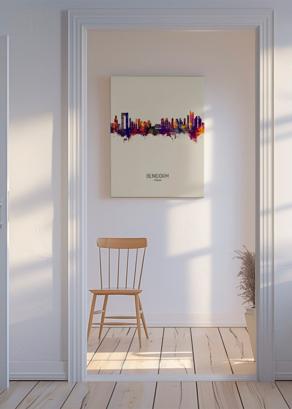 Plakat podróżniczy Benidorm skyline kolorowy