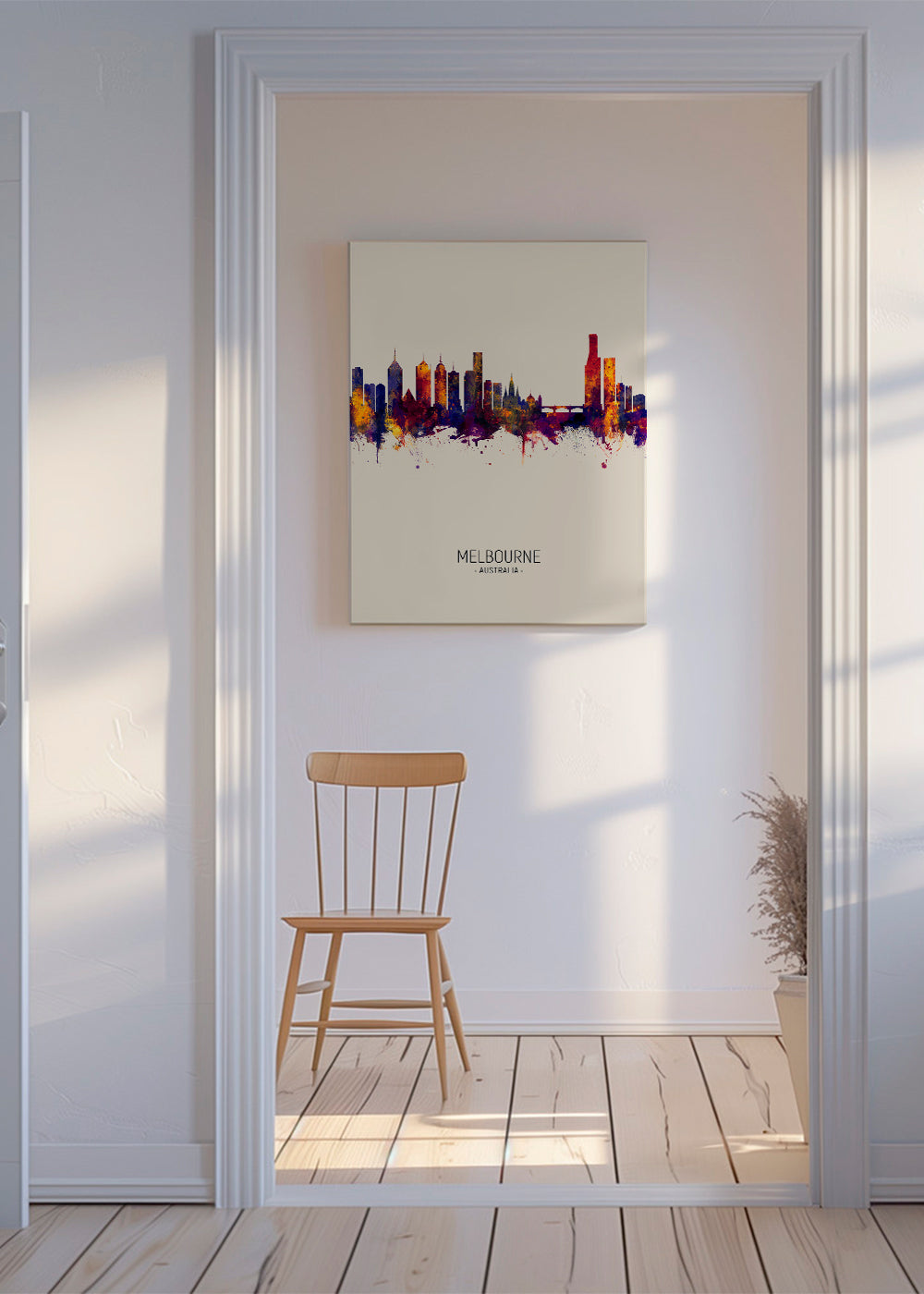 Plakat miasta Melbourne akwarela