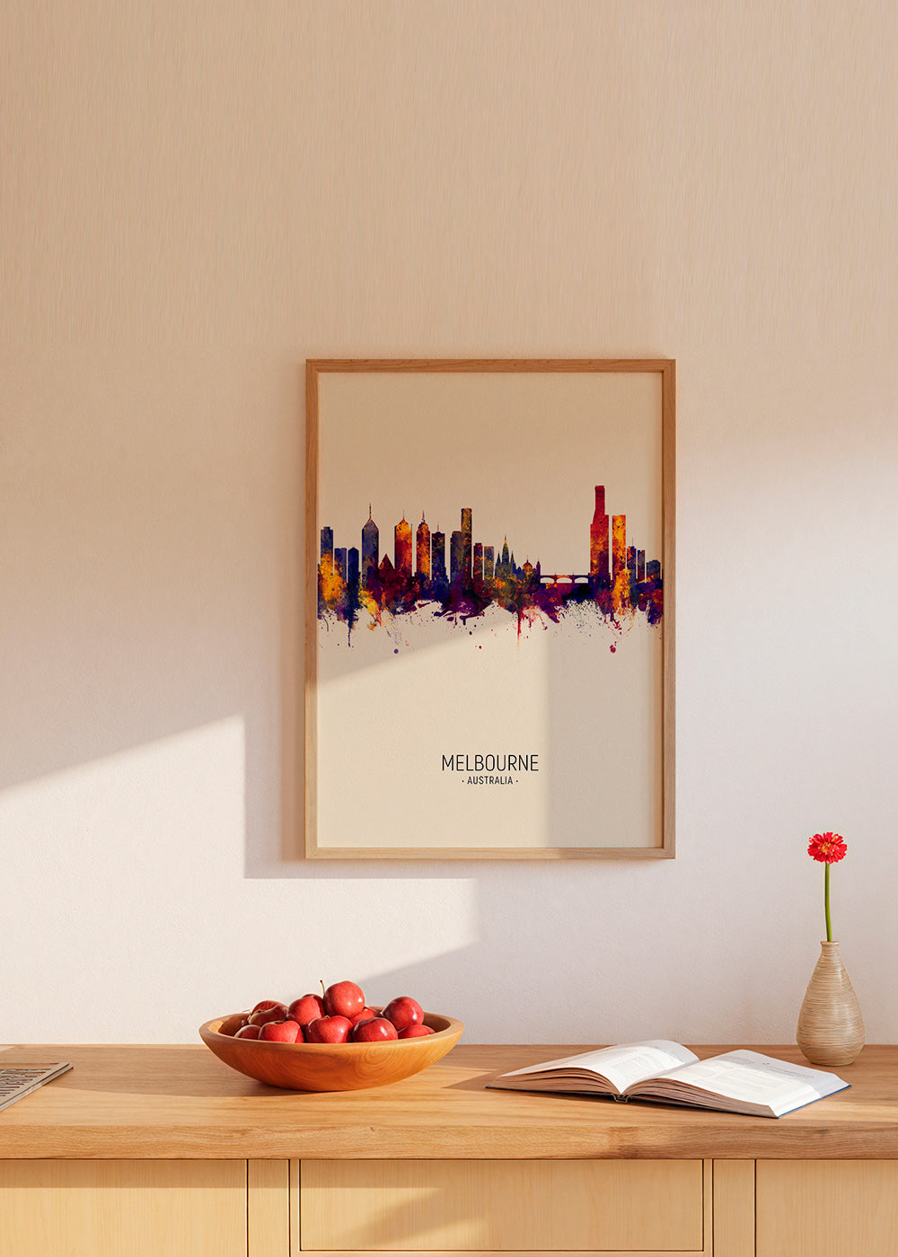 Plakat miasta Melbourne akwarela