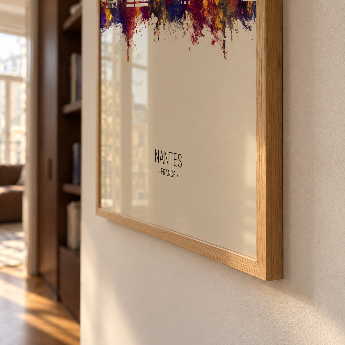 Nantes Skyline beige - Framed poster detail