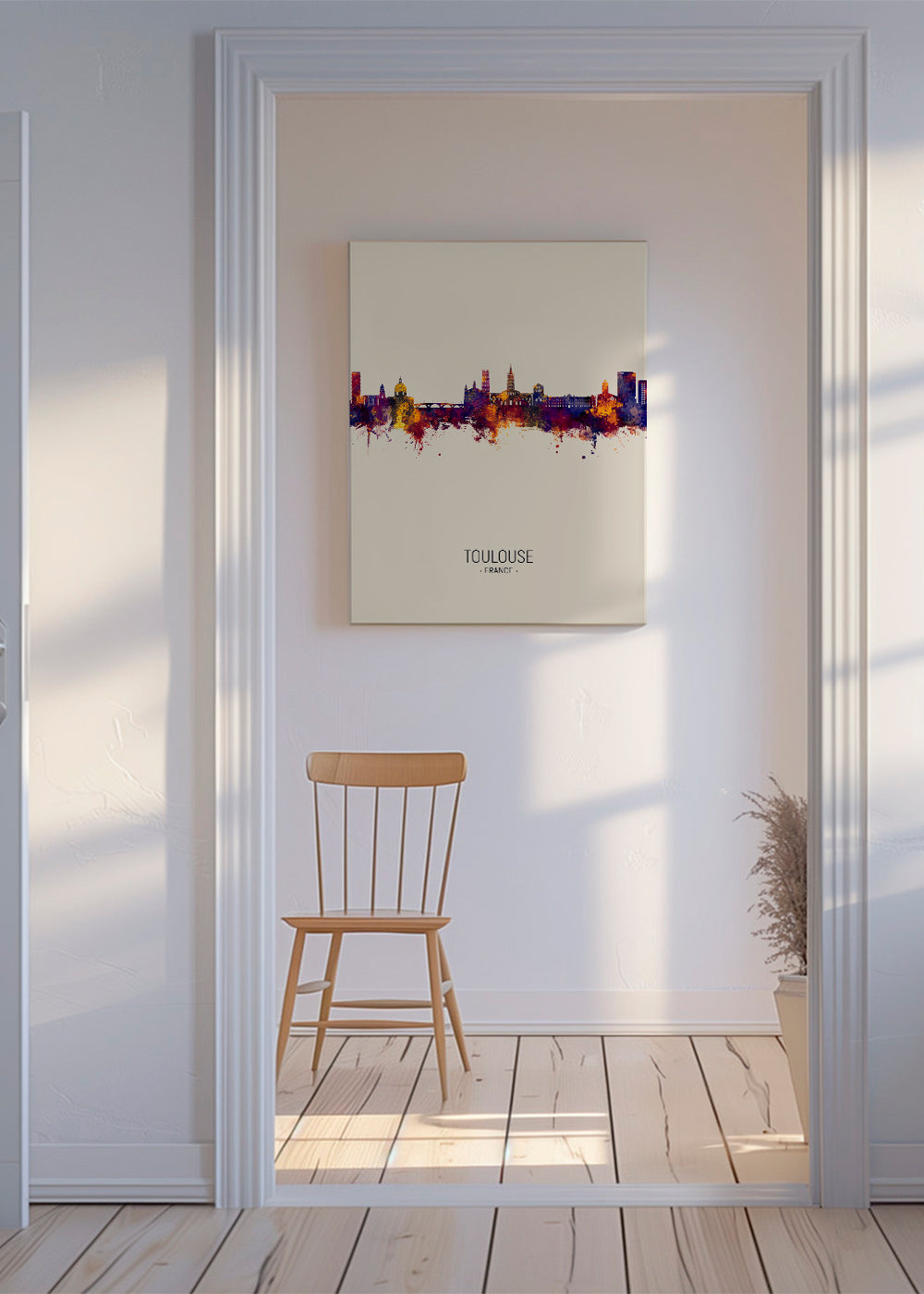 Plakat miasta Toulouse akwarela