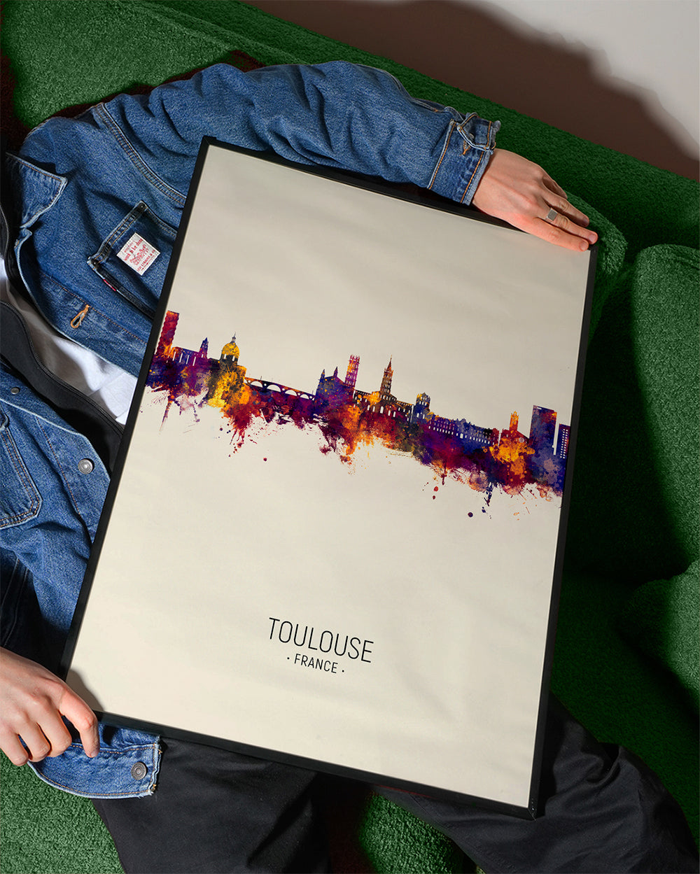 Plakat miasta Toulouse akwarela