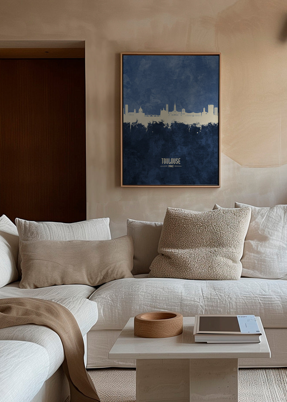 Plakat podróżniczy Toulouse skyline niebieski