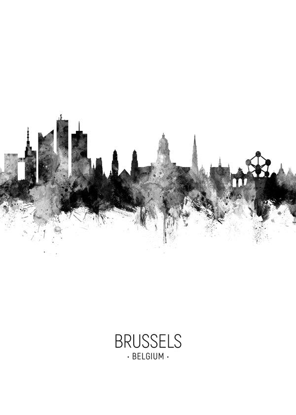 Sztuka do kuchni: Skyline Brukseli w monochromie