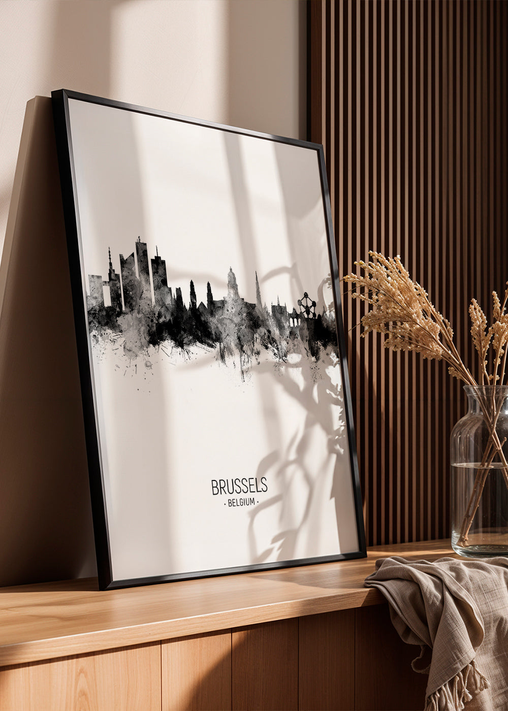 Sztuka do kuchni: Skyline Brukseli w monochromie