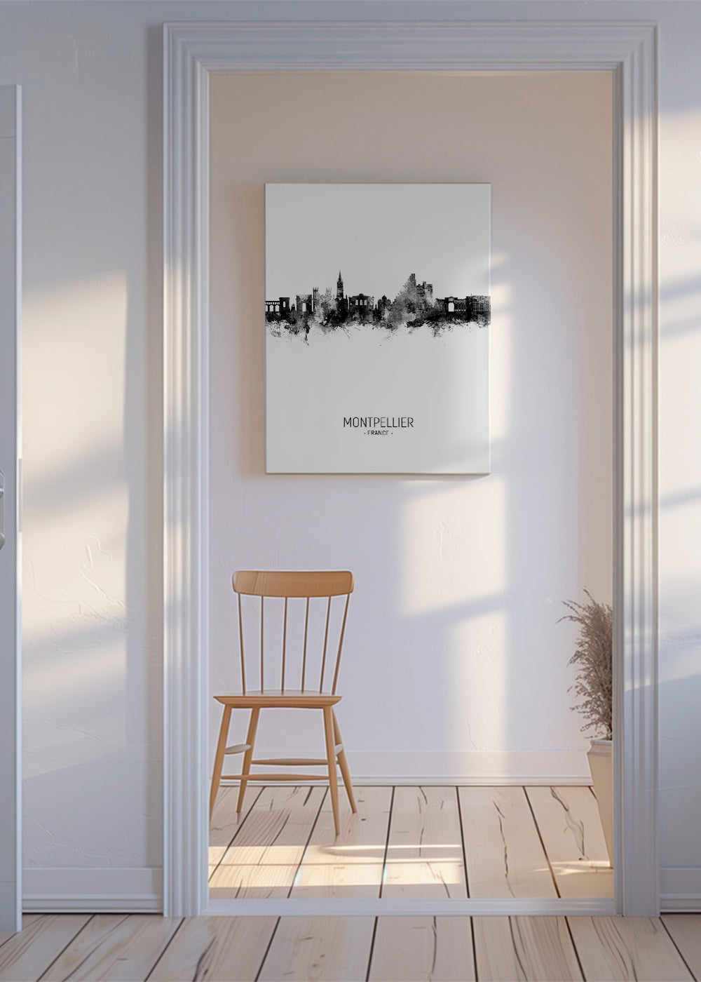 Plakat podróżniczy Montpellier skyline atrament