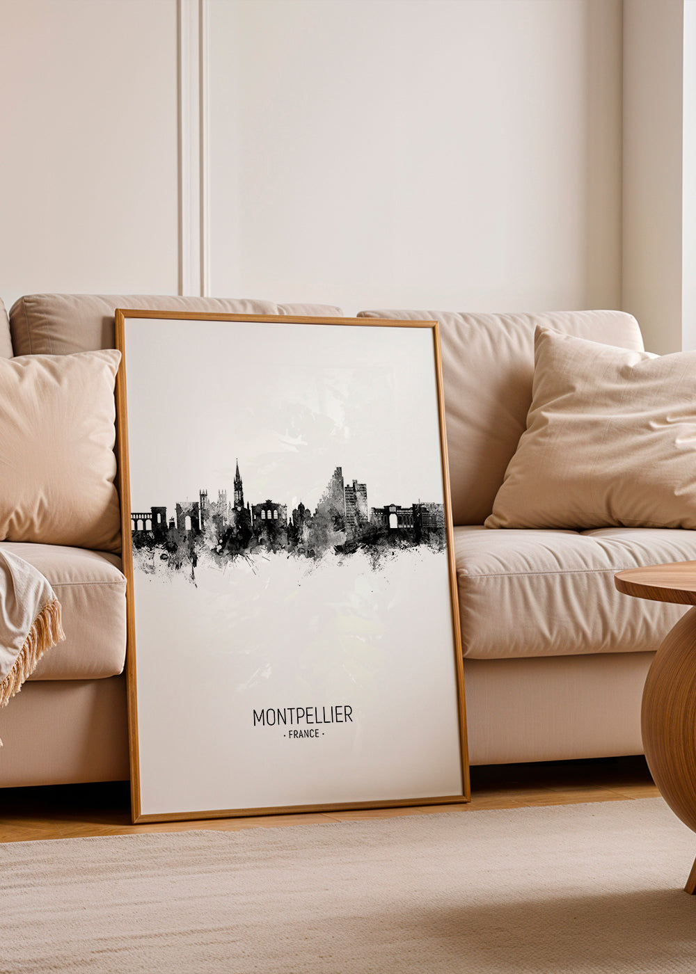 Plakat podróżniczy Montpellier skyline atrament
