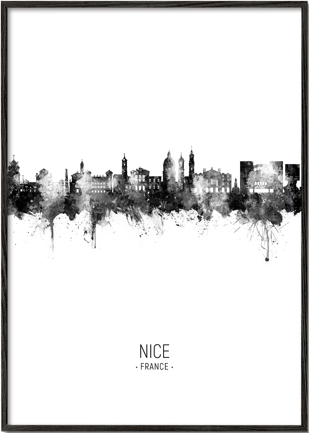 Cuadro de ciudades Nice w czerni i bieli