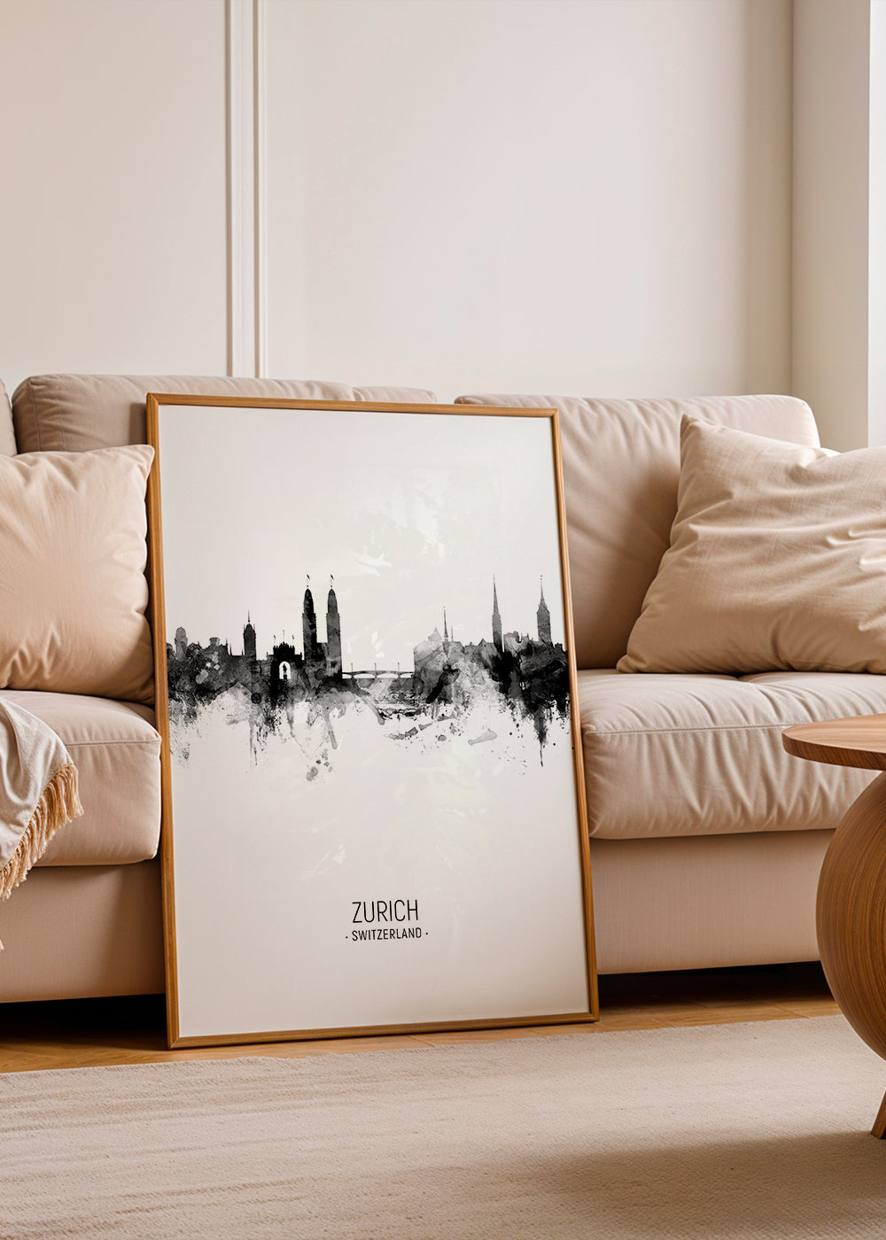 Sztuka do miast Skyline Zurych w tuszu