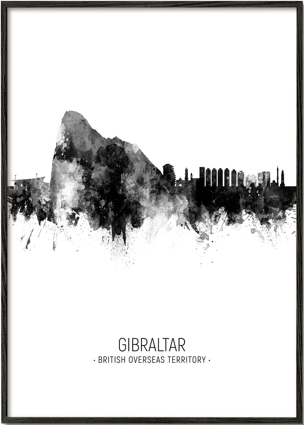 Sztuka do kuchni Gibraltar sylwetka monochromatyczna