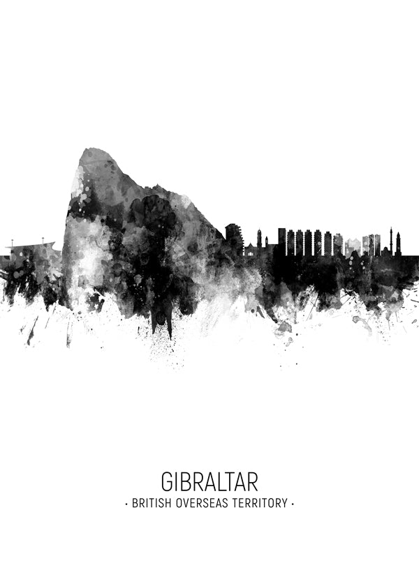 Sztuka do kuchni Gibraltar sylwetka monochromatyczna