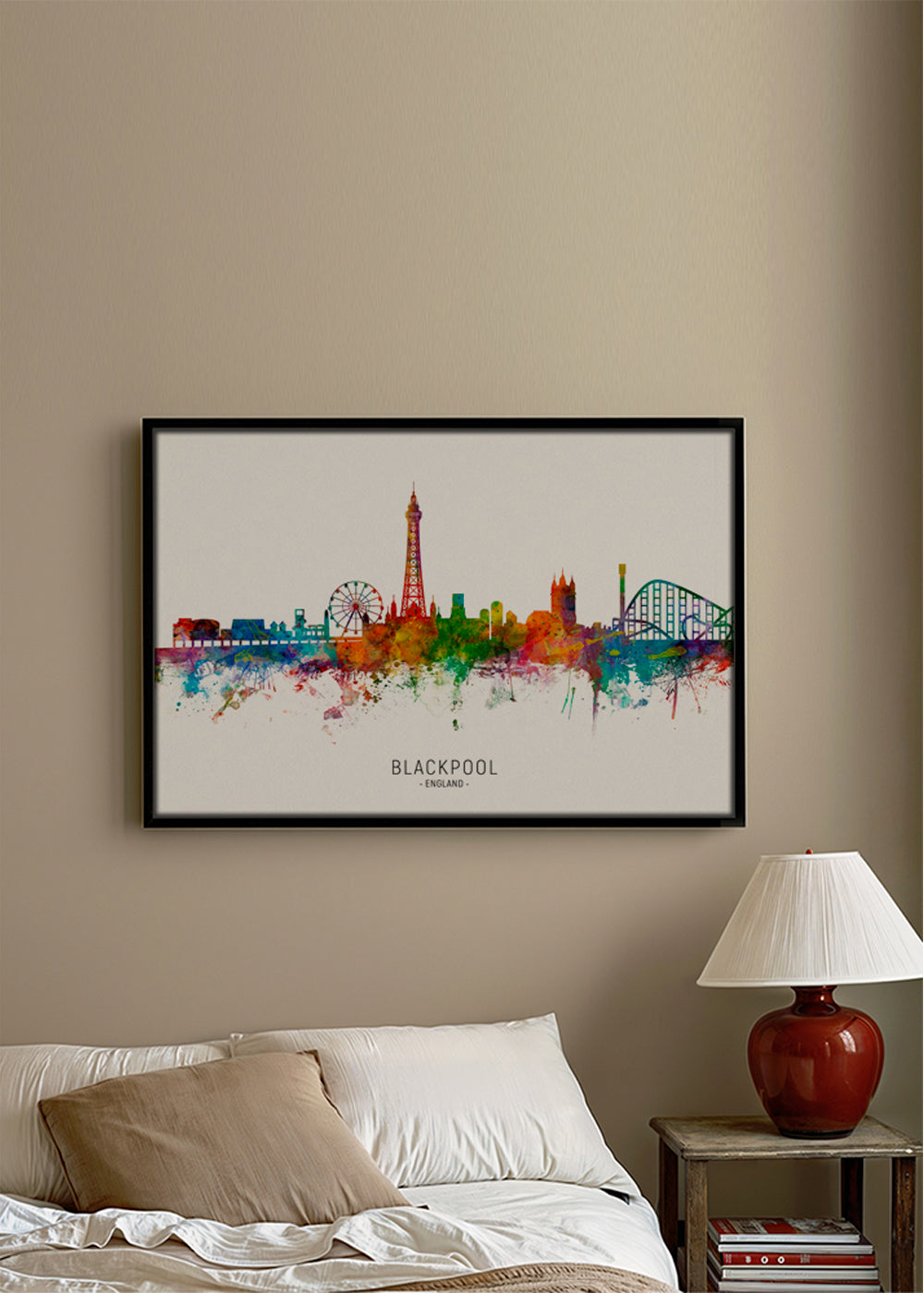 Plakat Blackpool akwarela wielokolorowy
