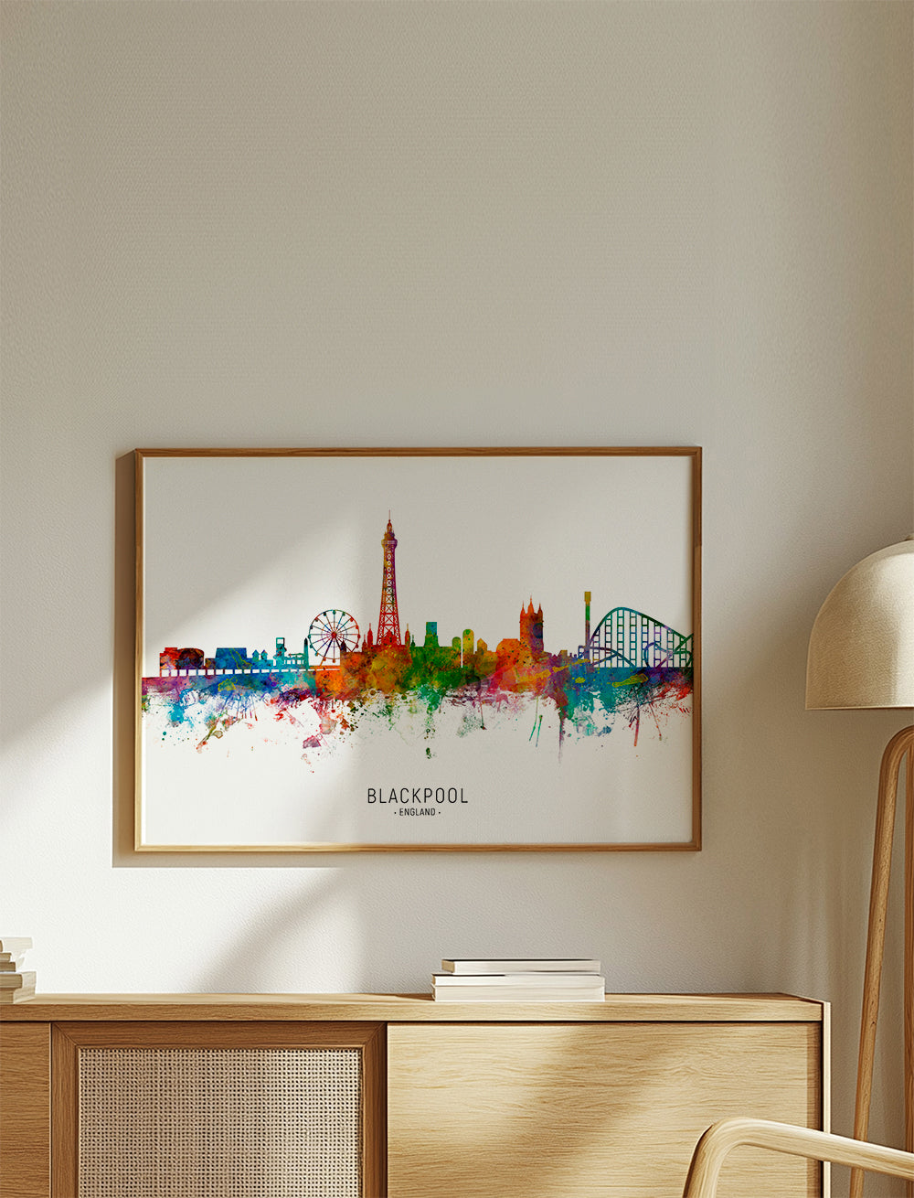 Plakat Blackpool akwarela wielokolorowy