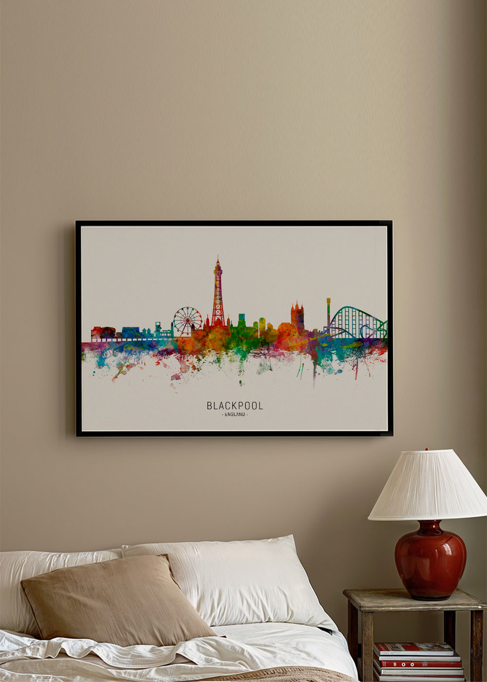 Plakat Blackpool akwarela wielokolorowy