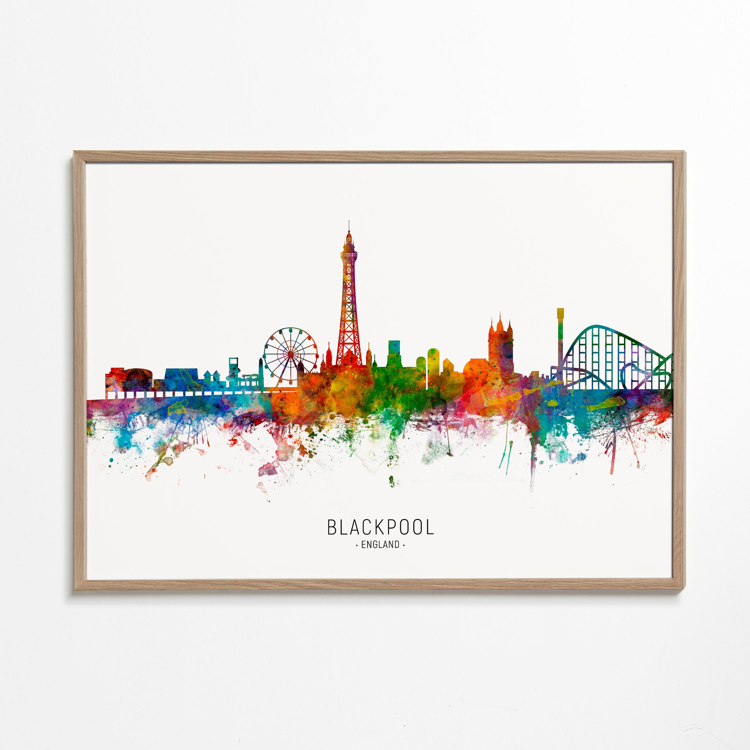 Plakat Blackpool akwarela wielokolorowy