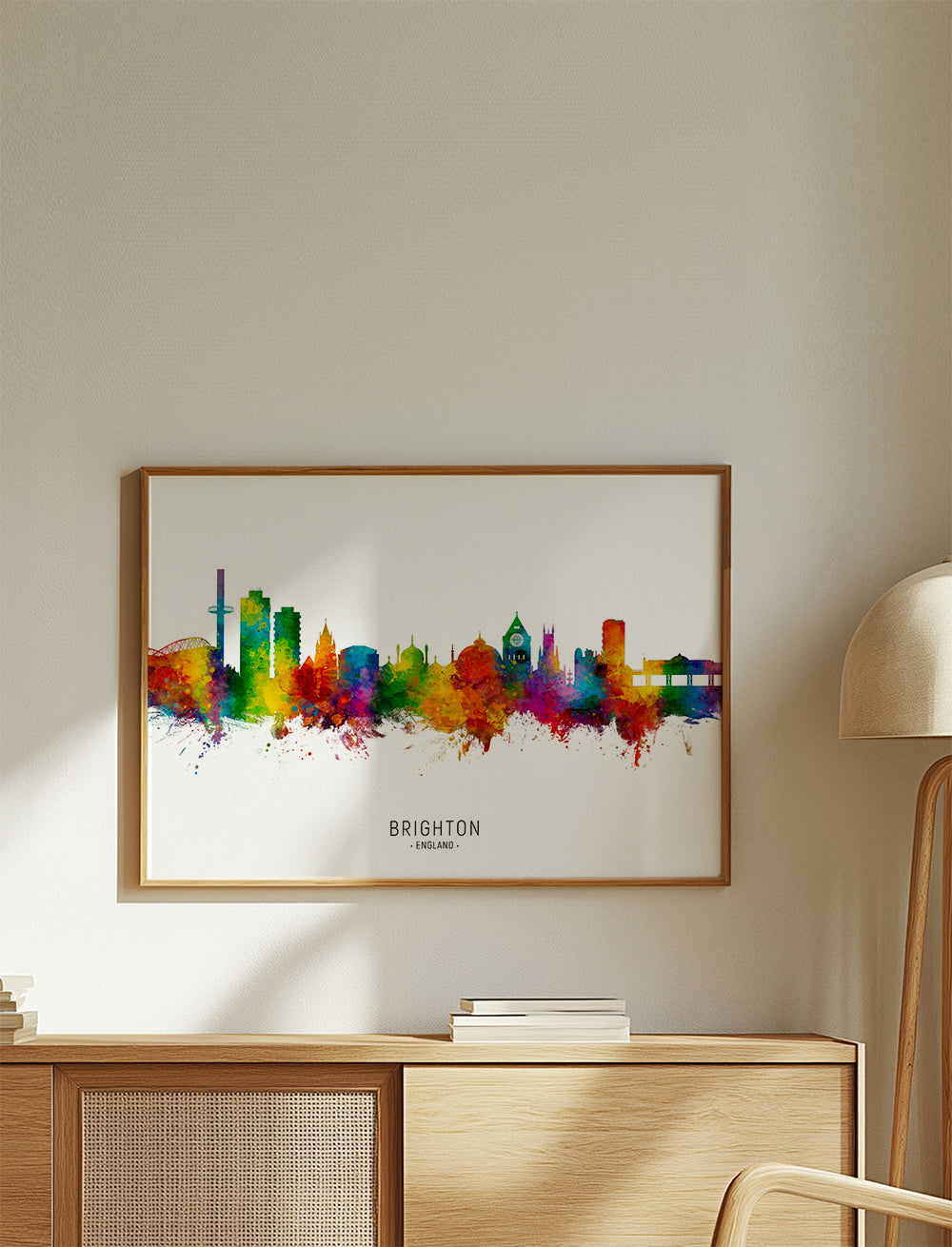 Plakat podróżniczy Brighton skyline akwarela kolorowa
