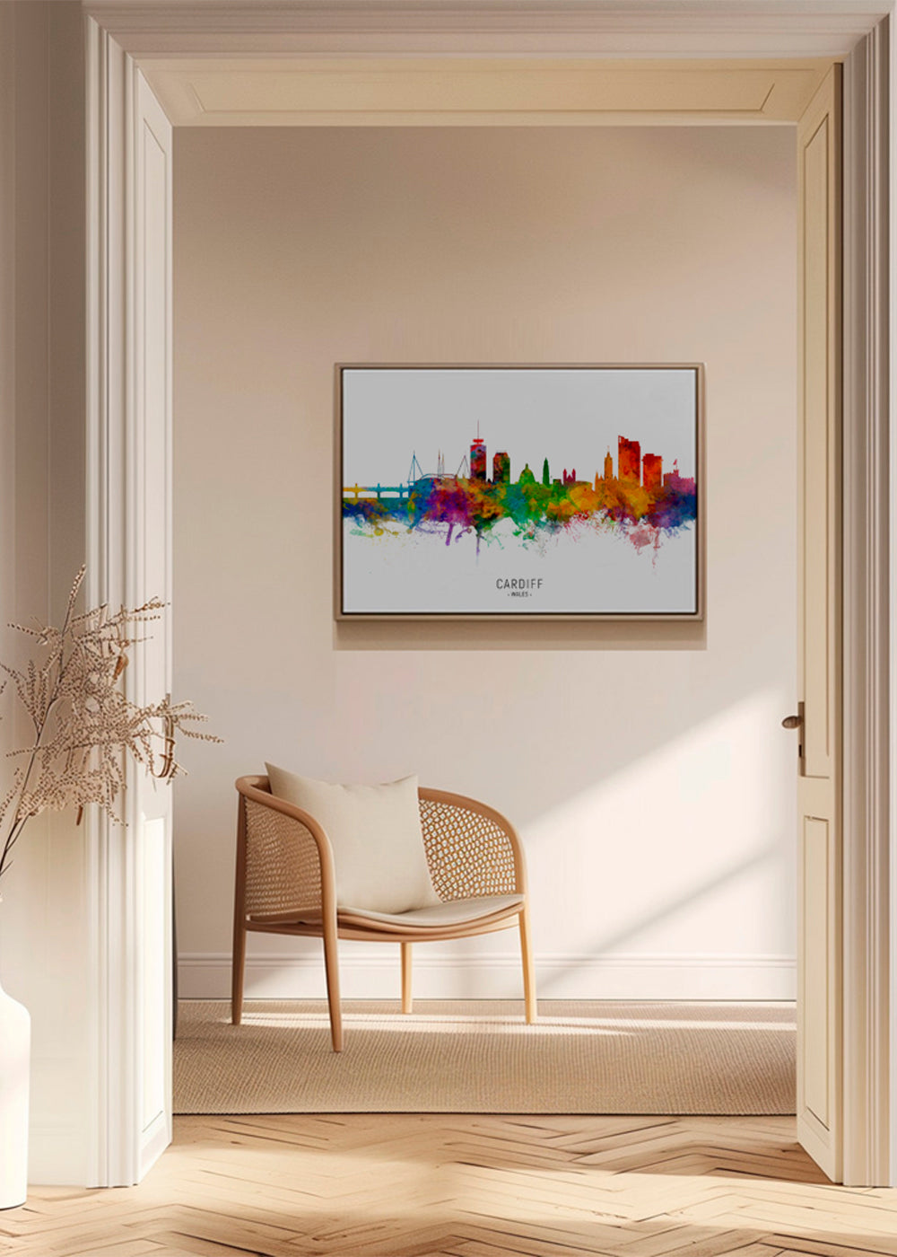 Plakat miasta Cardiff akwarela multikolor