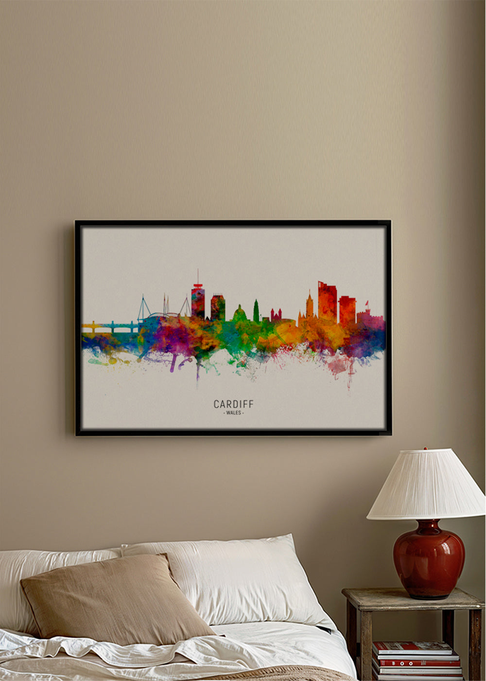 Plakat miasta Cardiff akwarela multikolor