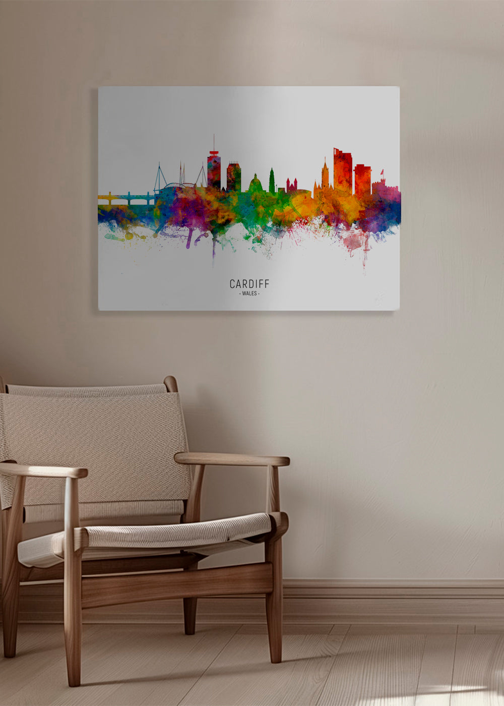 Plakat miasta Cardiff akwarela multikolor
